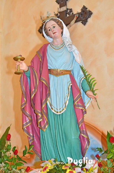 Statua di Santa Lucia chiesa dei Carmelitani Morciano di Leuca Lecce. Dicembre 2012