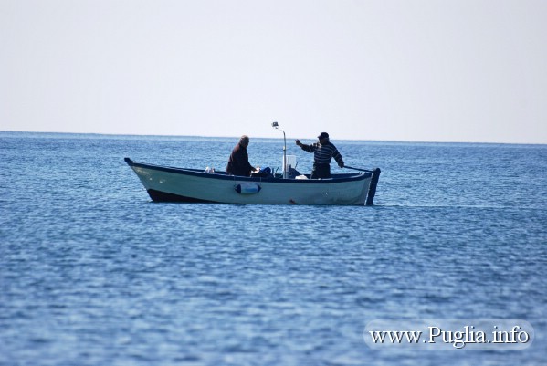 Foto Pescatori nel mare di Puglia.