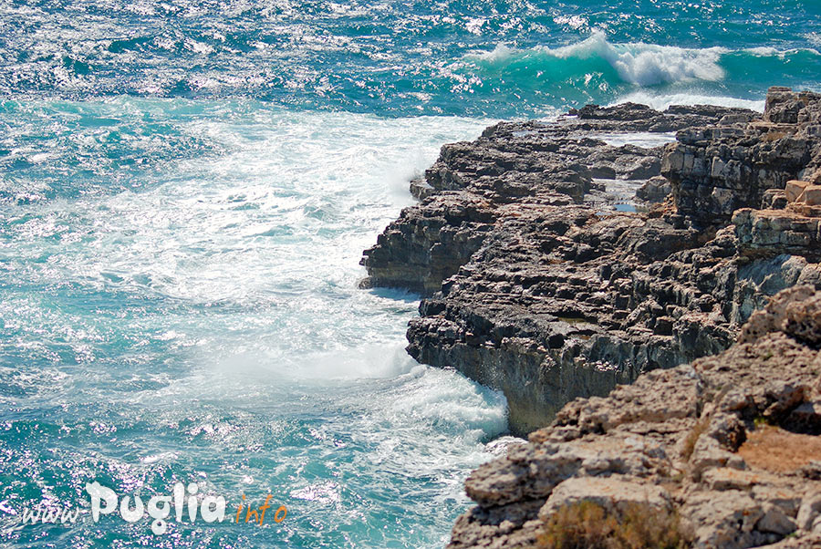 Mare agitato e scogliera