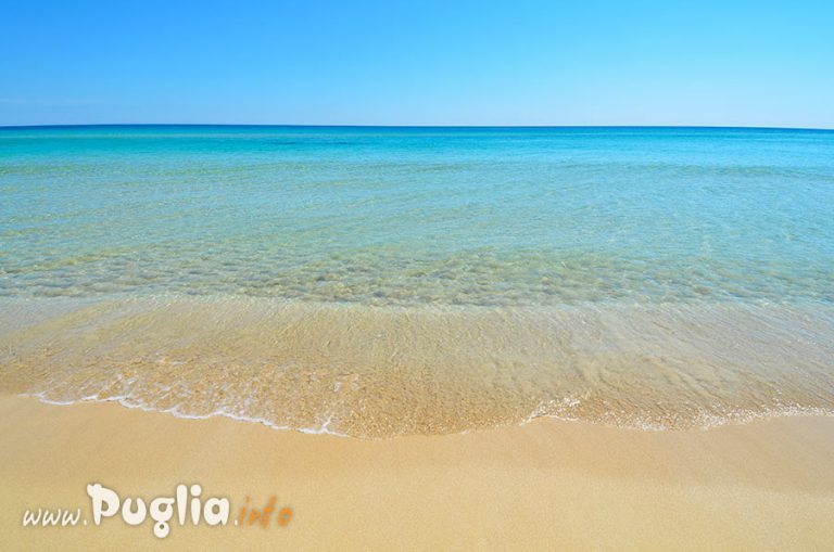 Spiaggia sabbiosa acqua cristallina il mare di puglia