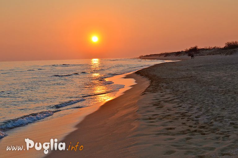 Tramonto sul mare in spiaggia